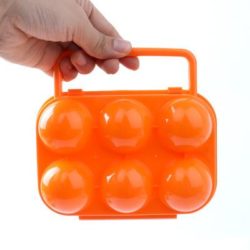 Æggebakke til rejsebrug i hård brudsikker plast - 6 æg - Vælg mellem gul og orange