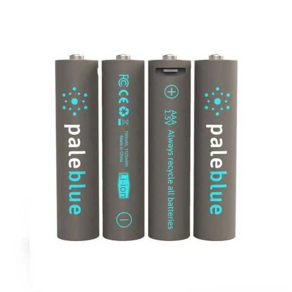 Pale Blue Li-Ion - Genopladelige 4 x AAA Batteri